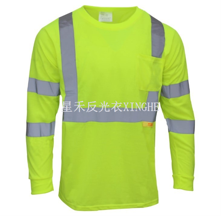 High Vis endurskinsandi langerma ANSI öryggisskyrta