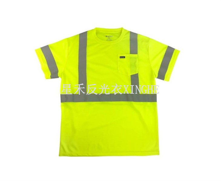 Vinnufatnaður utandyra Hi Vis endurskinsskyrta með öryggisvasa fyrir karla
