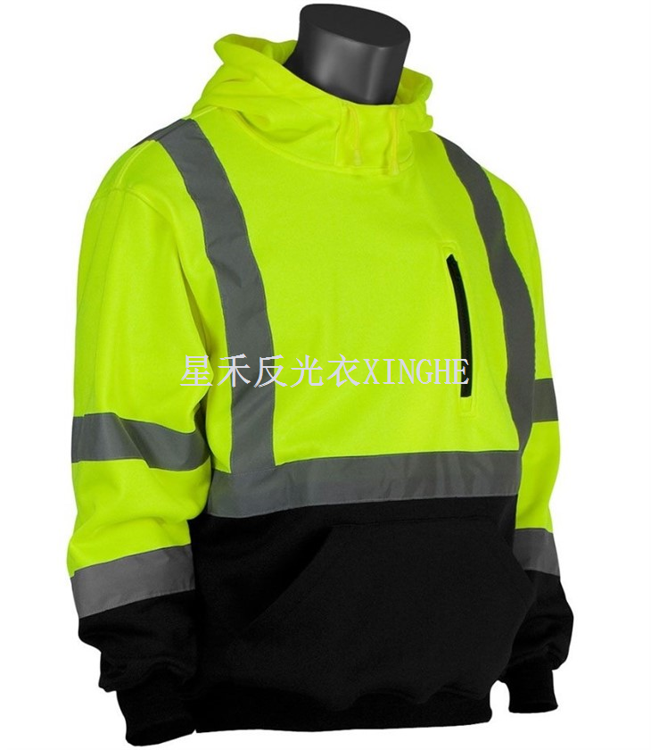 Endurskinsandi hettupeysa með svörtum botni